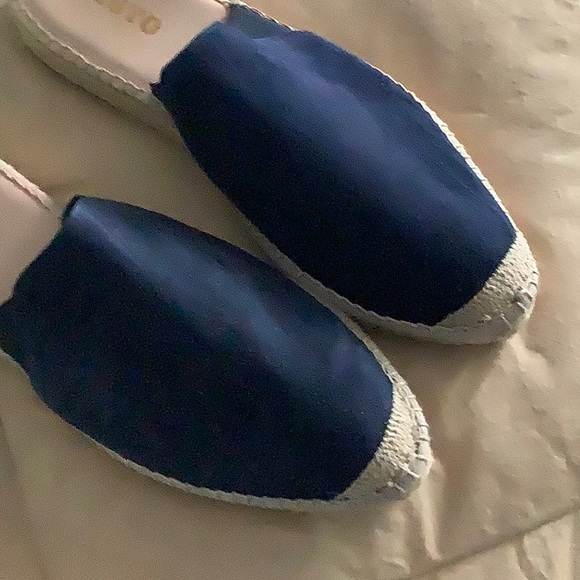 Blue suede slip on espadrilles - Picture 2 of 6